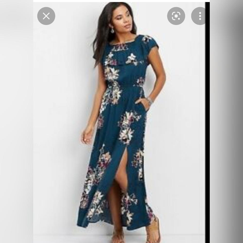 Maurices Off the Shoulder Floral Maxi Dress Size Large